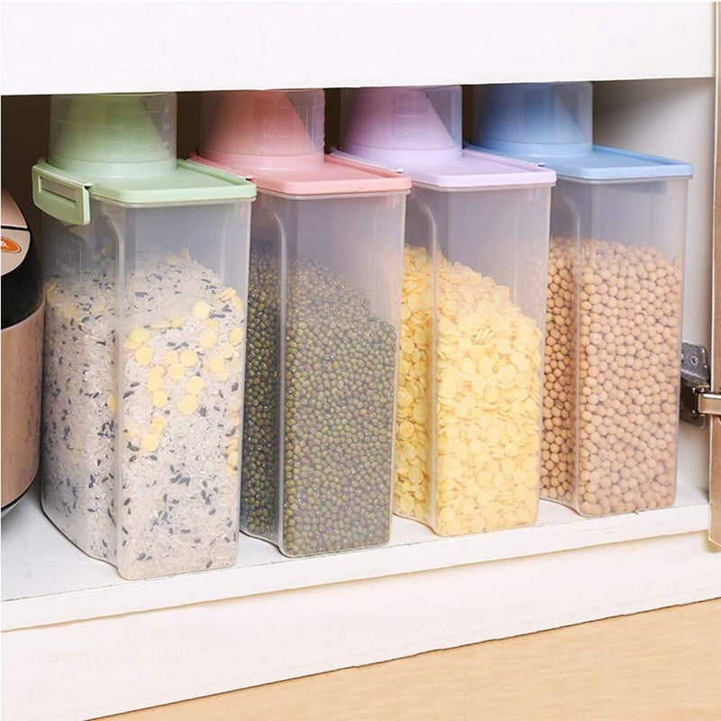 PISSION Pet Food Storage Container with Graduated Cup and Seal Buckles Food Dispenser for Dogs Cats (Pink) - Image 5